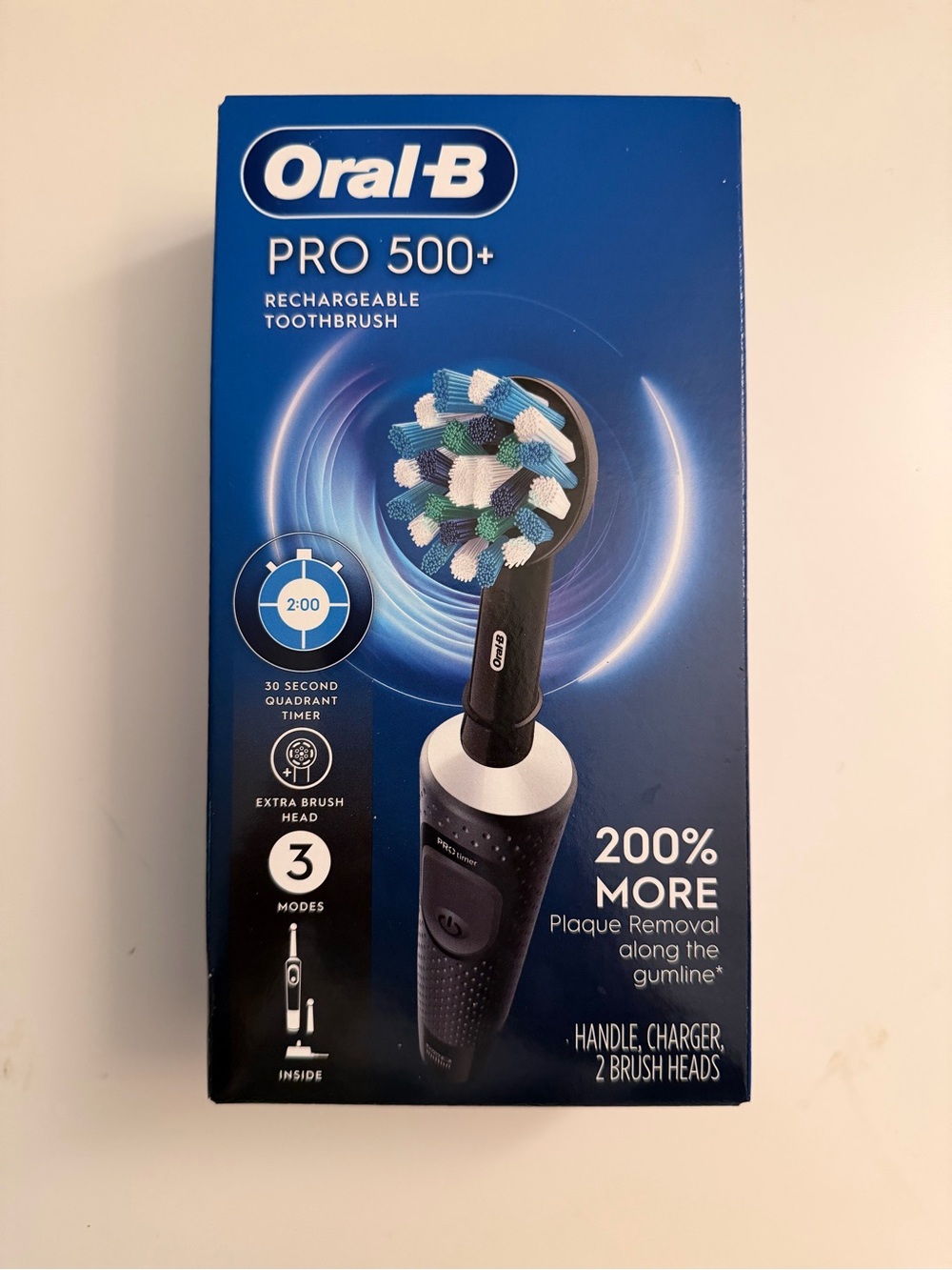 Oral-B Pro 500+ Rechargeable Electric Toothbrush - Black